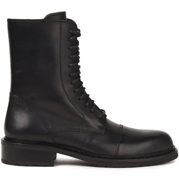 Ann Demeulemeester Shoes - ANN DEMEULEMEESTER | Black Leather Combat Boots Size: 38